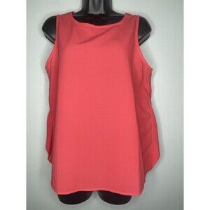 Paper Crane Coral Sleeveless Blouse Lace Tank Top Medium
